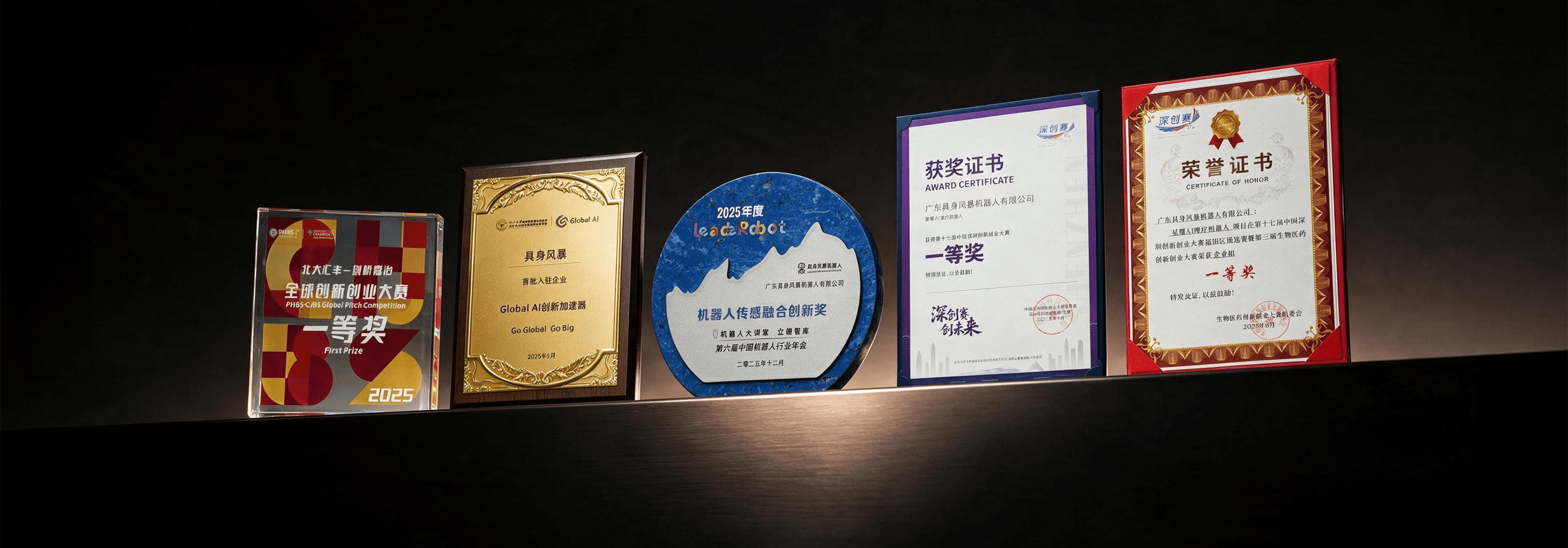 具身风暴获得的多项荣誉奖项